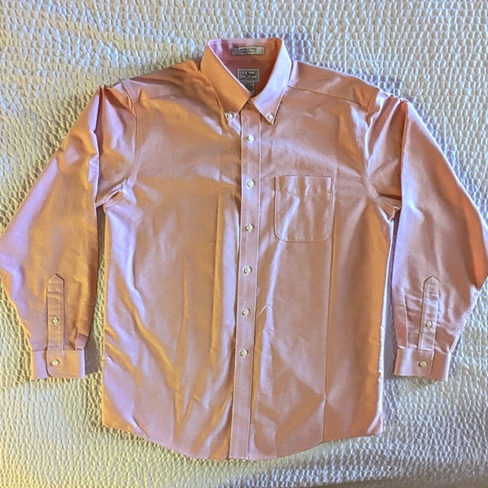 LL Bean Men's Wrinkle Free Dress Shirt 16-35